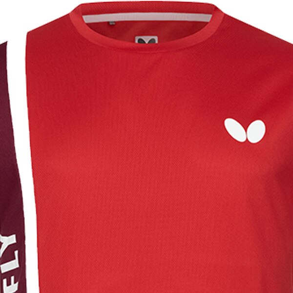 Butterfly Saijo T-Shirt - Red - Front - Close-Up